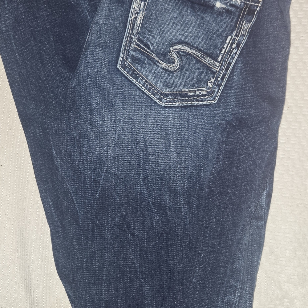 Silver Jeans Relaxed Blue Denim with Contrast Stitching